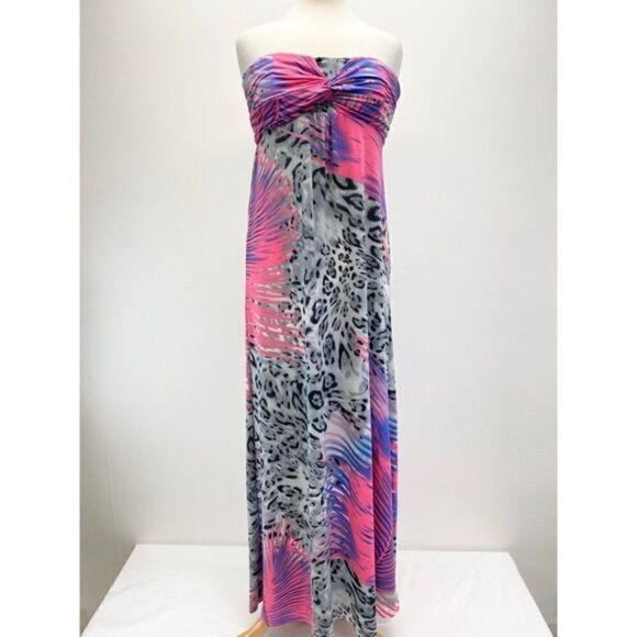 Venus Strapless Maxi Dress Animal Print Size Small - Picture 1 of 8